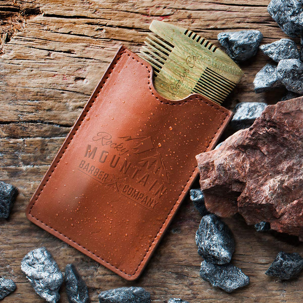 Rocky Mountain Barber Company sandalwood scent image conveys warm woody aroma while grooming.