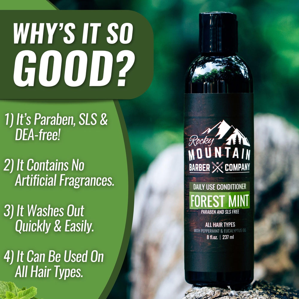 Rocky Mountain Barber Company conditioner on hair after use smoothing detangling