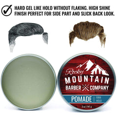 Rocky Mountain Barber Company pomade applied by hands for controlled volume and hold