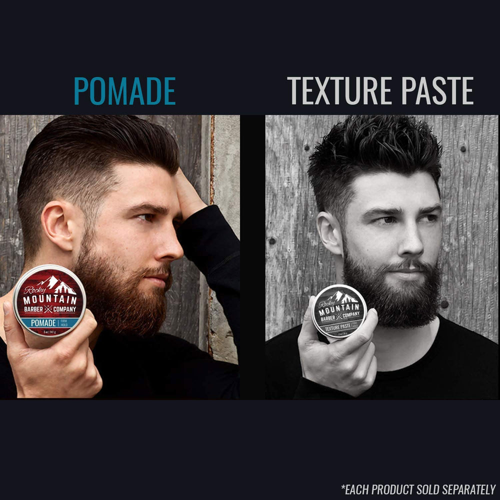 Rocky Mountain Barber Company pomade slick-back shine for glossy finish