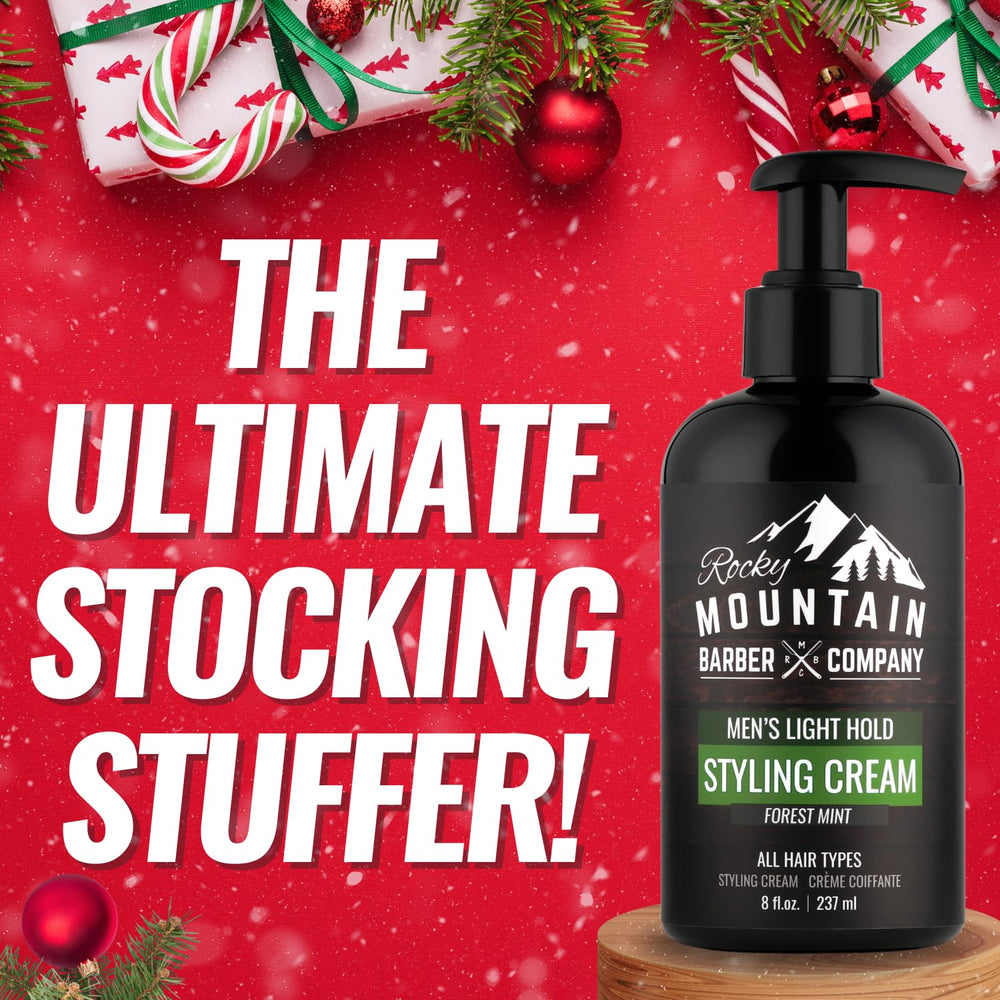 Argan oil in Rocky Mountain Barber Company Styling Hair Cream for conditioning shine.