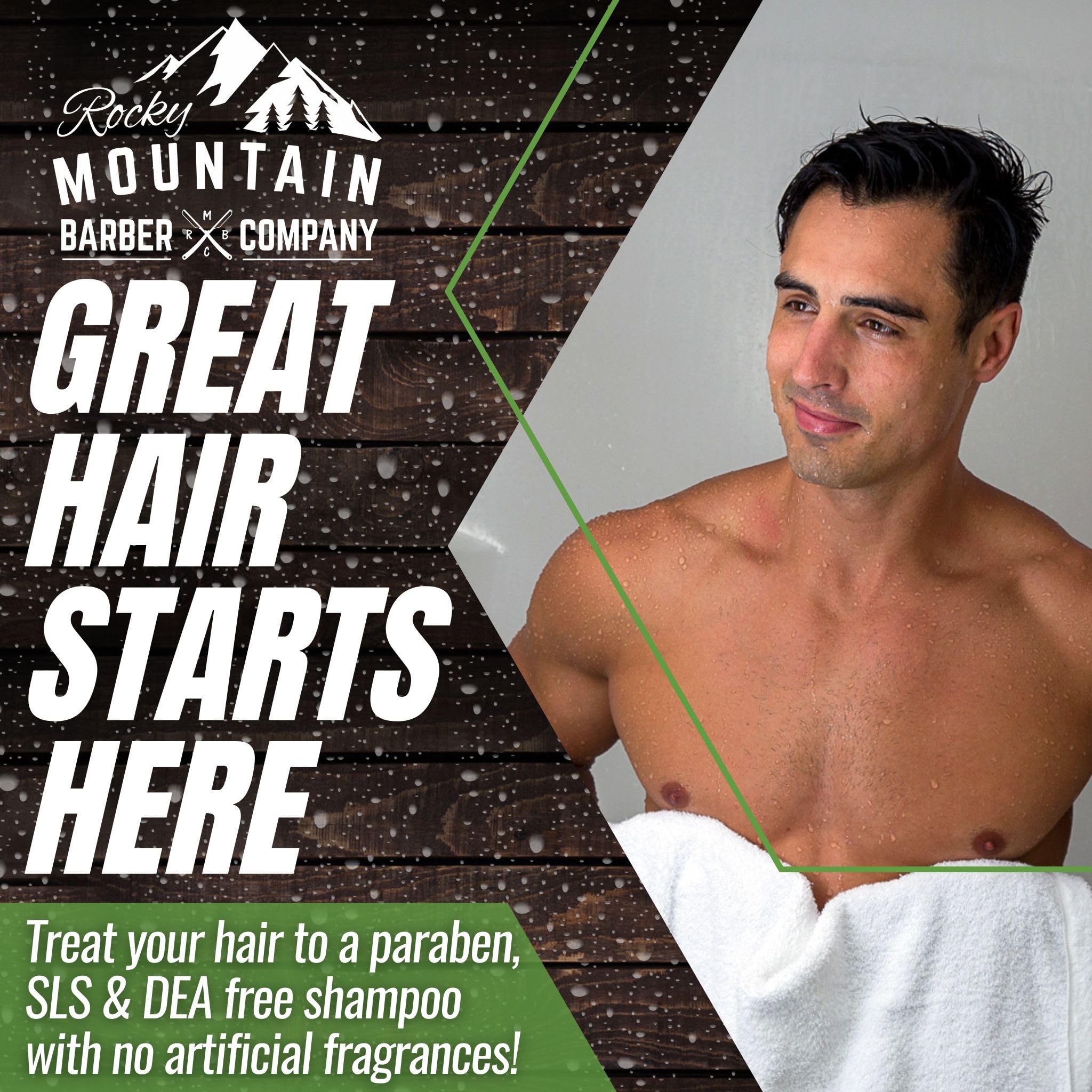 Rocky Mountain Barber Company tea tree oil ingredient closeup for scalp clarity