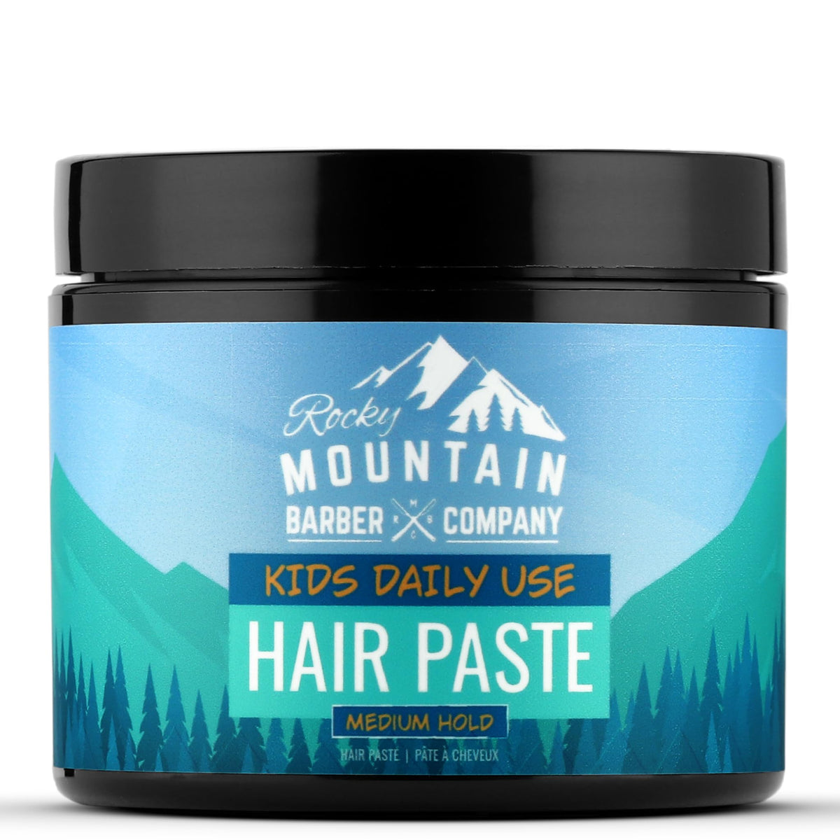 Rocky Mountain Barber Company kids paste large tub front view shows versatile medium hold.