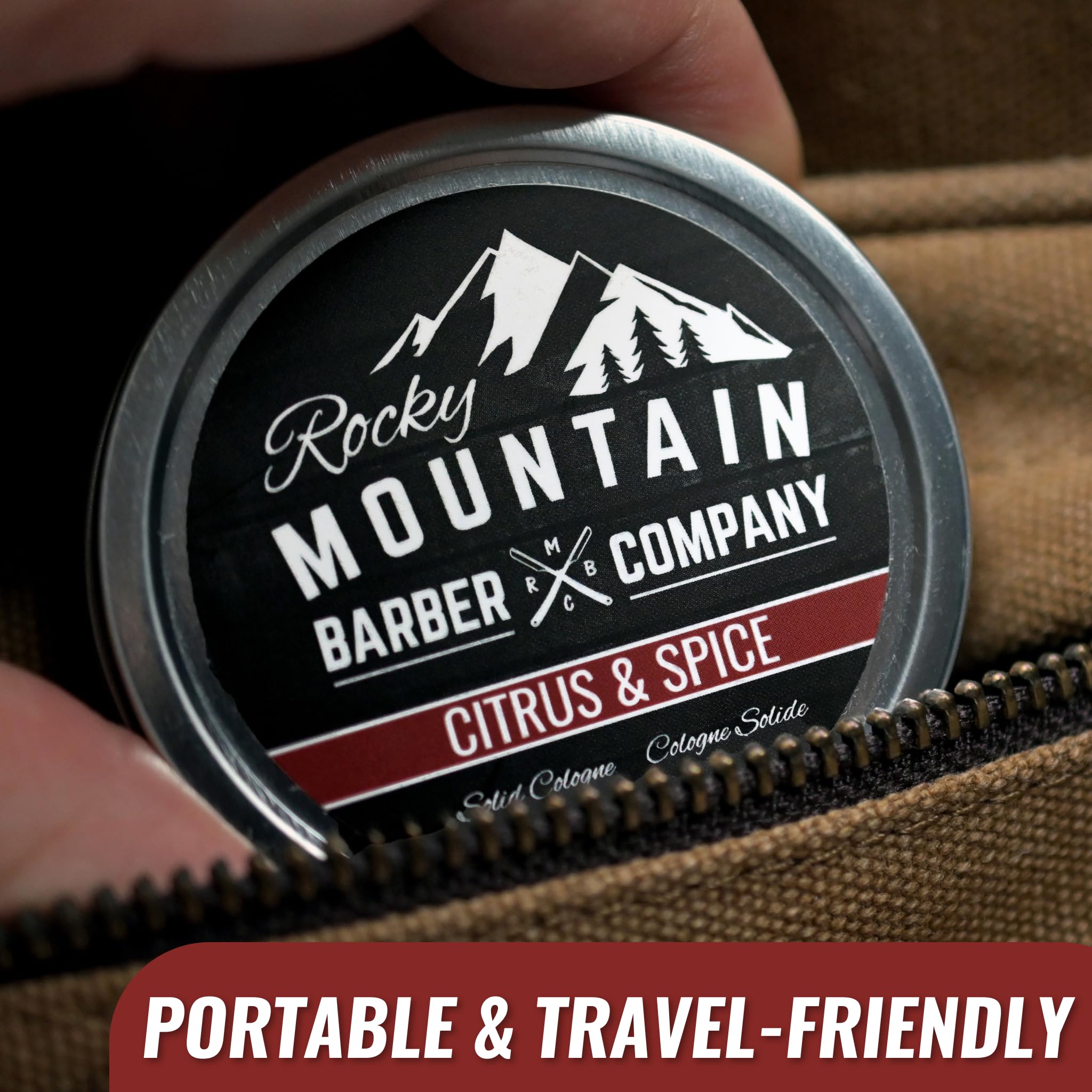 Rocky Mountain Barber Citrus and Spice scent image captures fresh masculine notes.