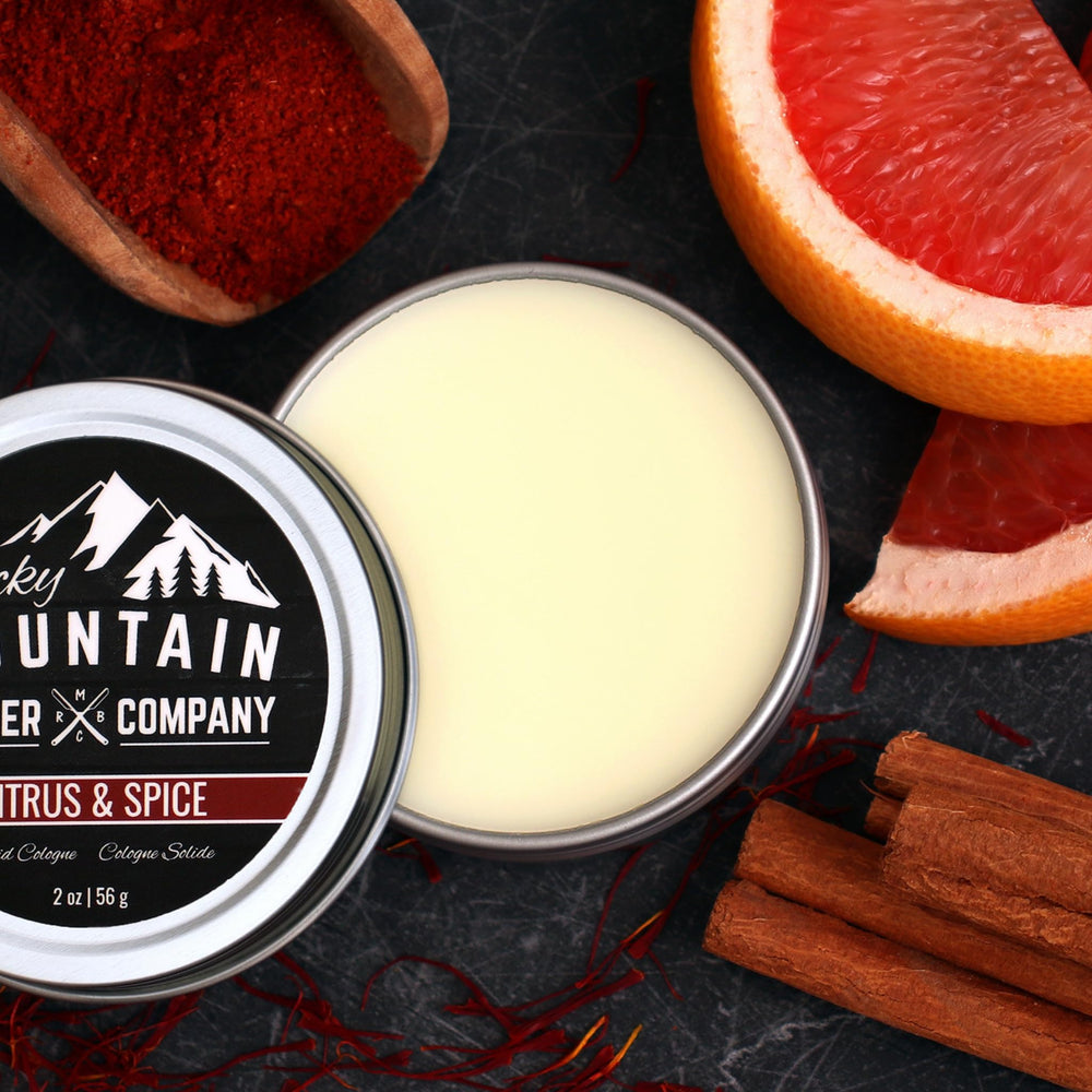 Rocky Mountain Barber Solid Cologne pulse-points usage enables a subtle, lasting fragrance.