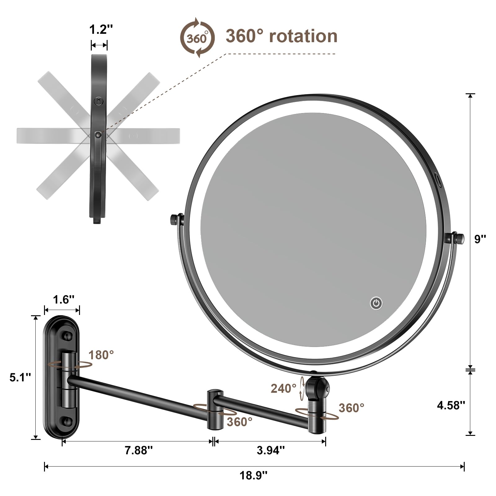 Rocollos double-sided magnification 1x-10x enables quick detail checks