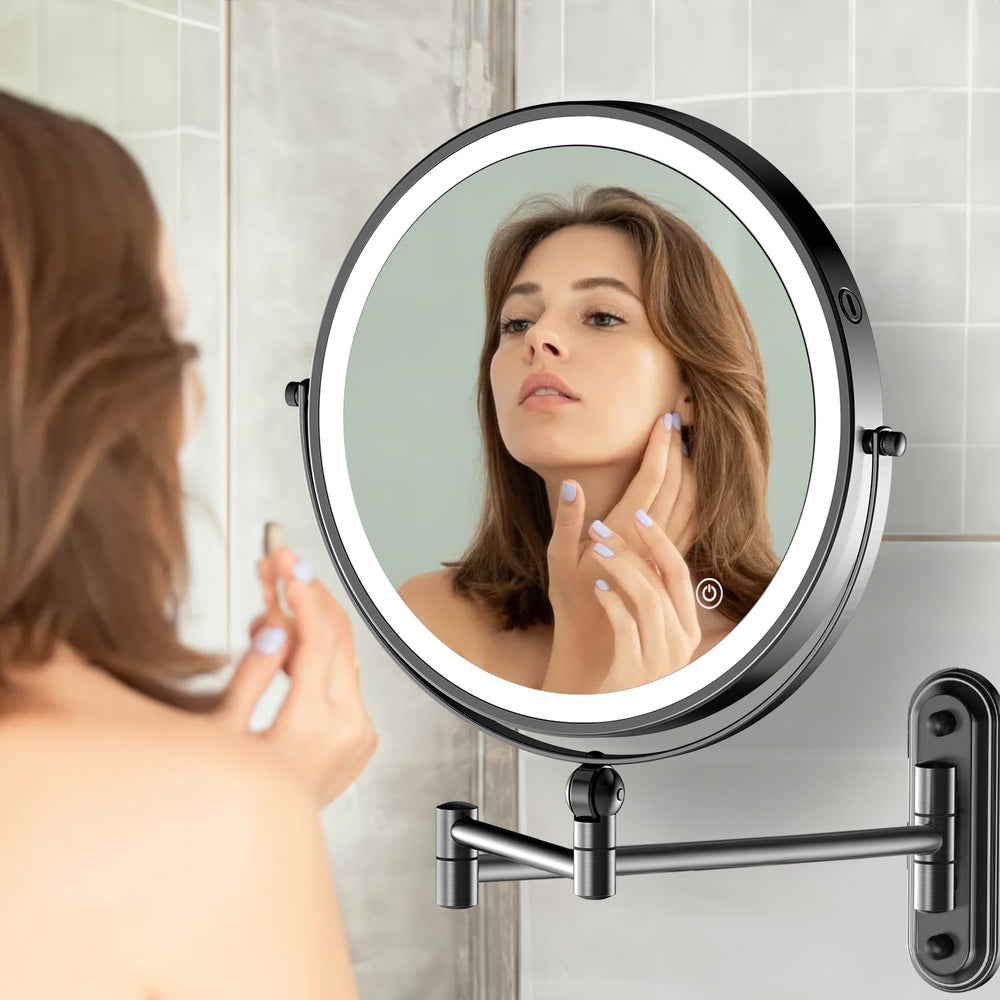 Rocollos rechargeable makeup mirror powers cordless grooming with a 4000mAh battery