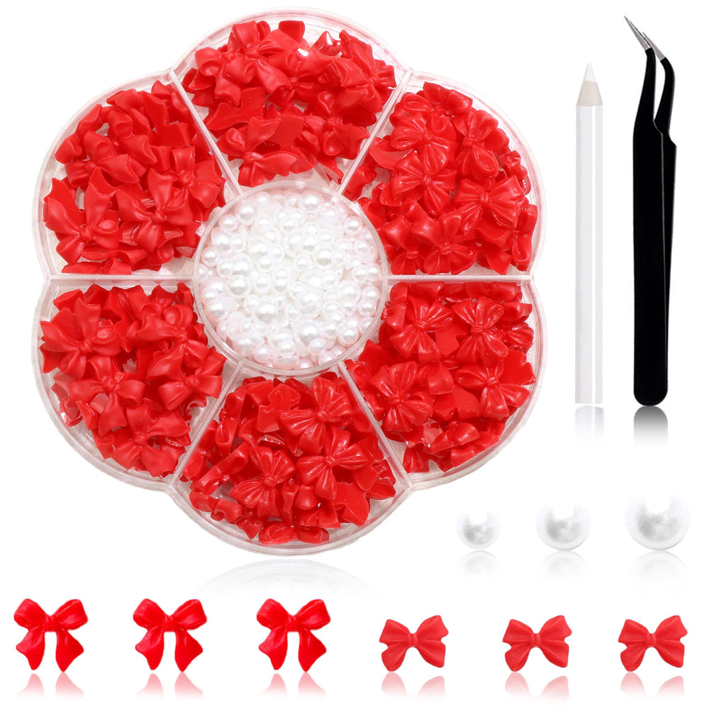 RODAKY 300pcs bow nail charms set for quick creative nail designs.
