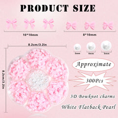 RODAKY pink bowknot 3D nail charms for cute nail designs