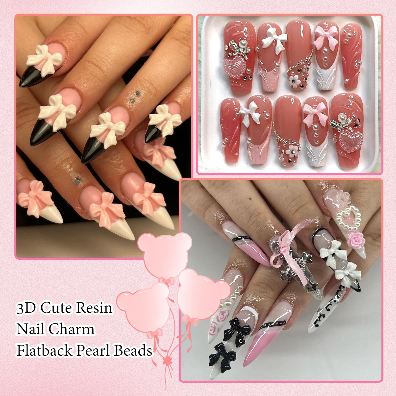RODAKY resin nail charms close-up showing durability for long-lasting wear.