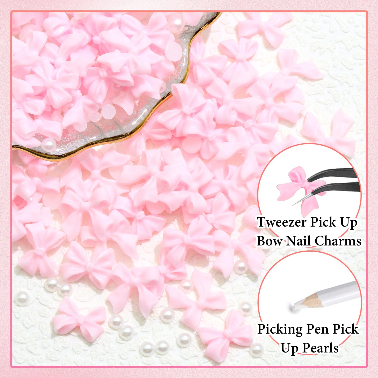 RODAKY white half pearls 3-5mm for elegant nail accents