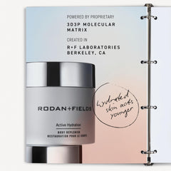 RODAN + FIELDS Active Hydration Body Replenish on-skin application demonstrates rapid absorption.