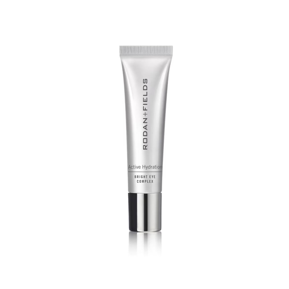 RODAN + FIELDS Bright Eye Complex tube cap shown for travel-friendly hydration around the eyes