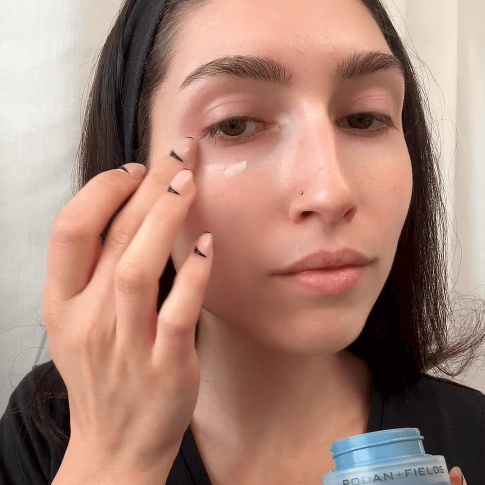 RODAN + FIELDS Redefine Eye Cream closeup jar showing premium moisturizing formula.