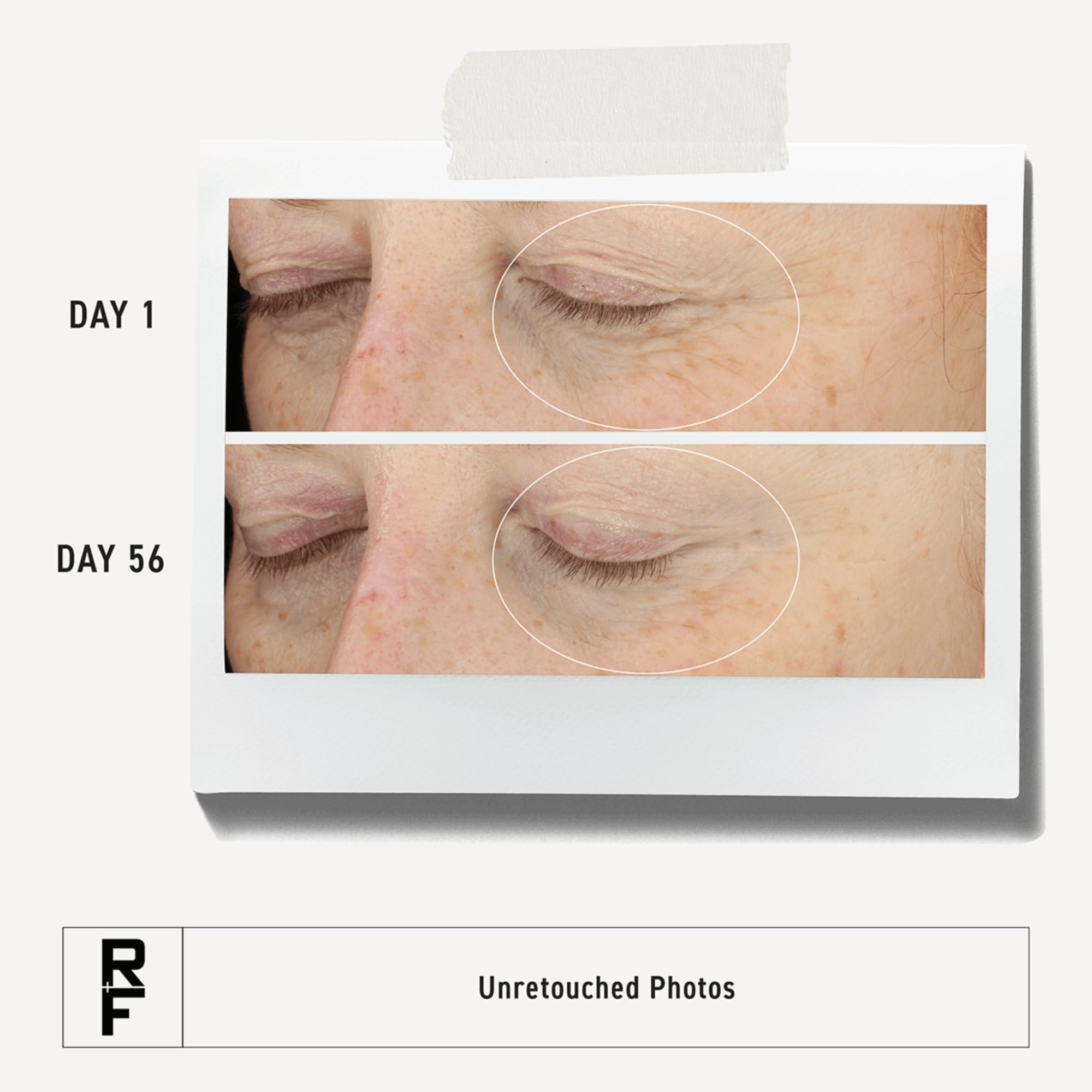 RODAN + FIELDS Redefine Eye Cream swatch demonstrates creamy under-eye nourishment.