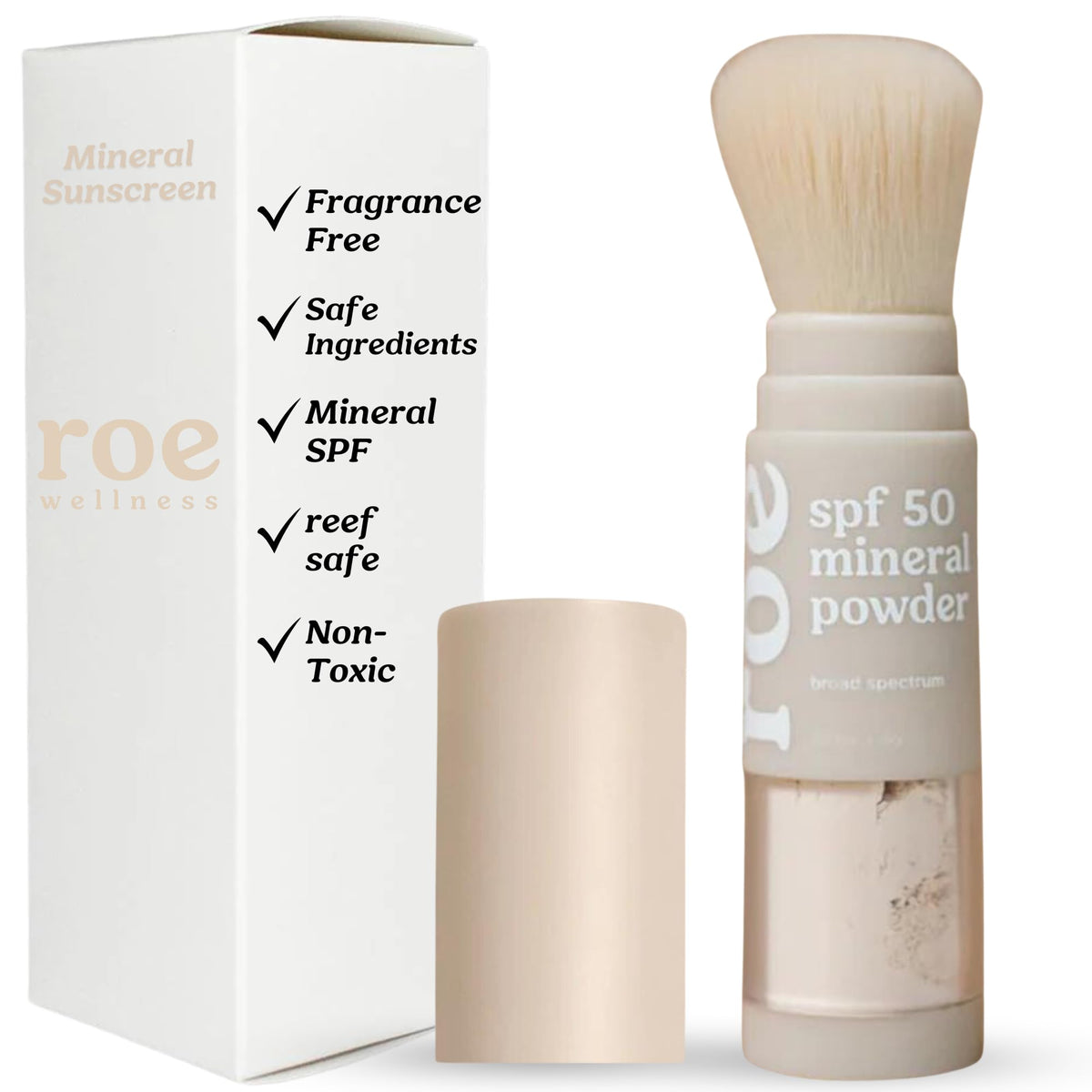 Roe Wellness Kids sunscreen brush-on application for quick sun protection.