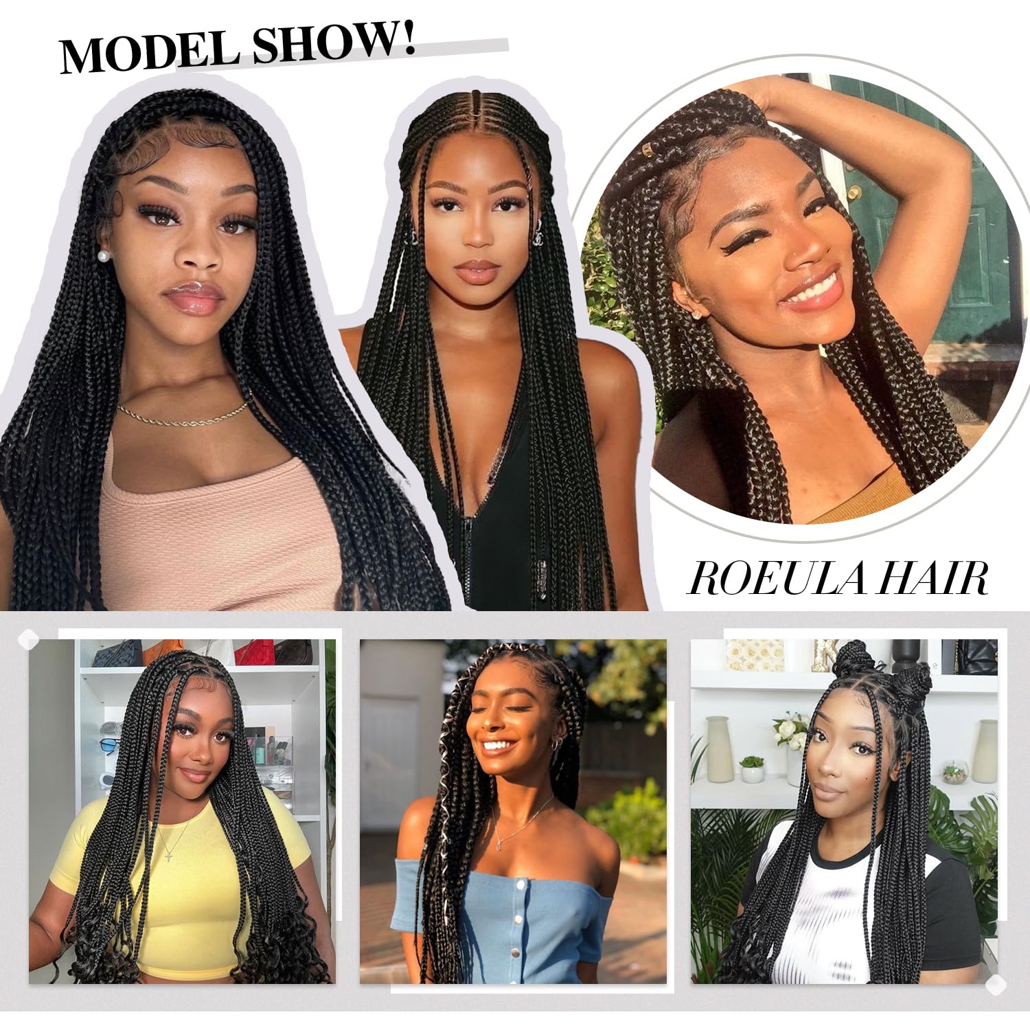 Roeula eight-pack braiding hair ready for quick installs and time-saving styling.