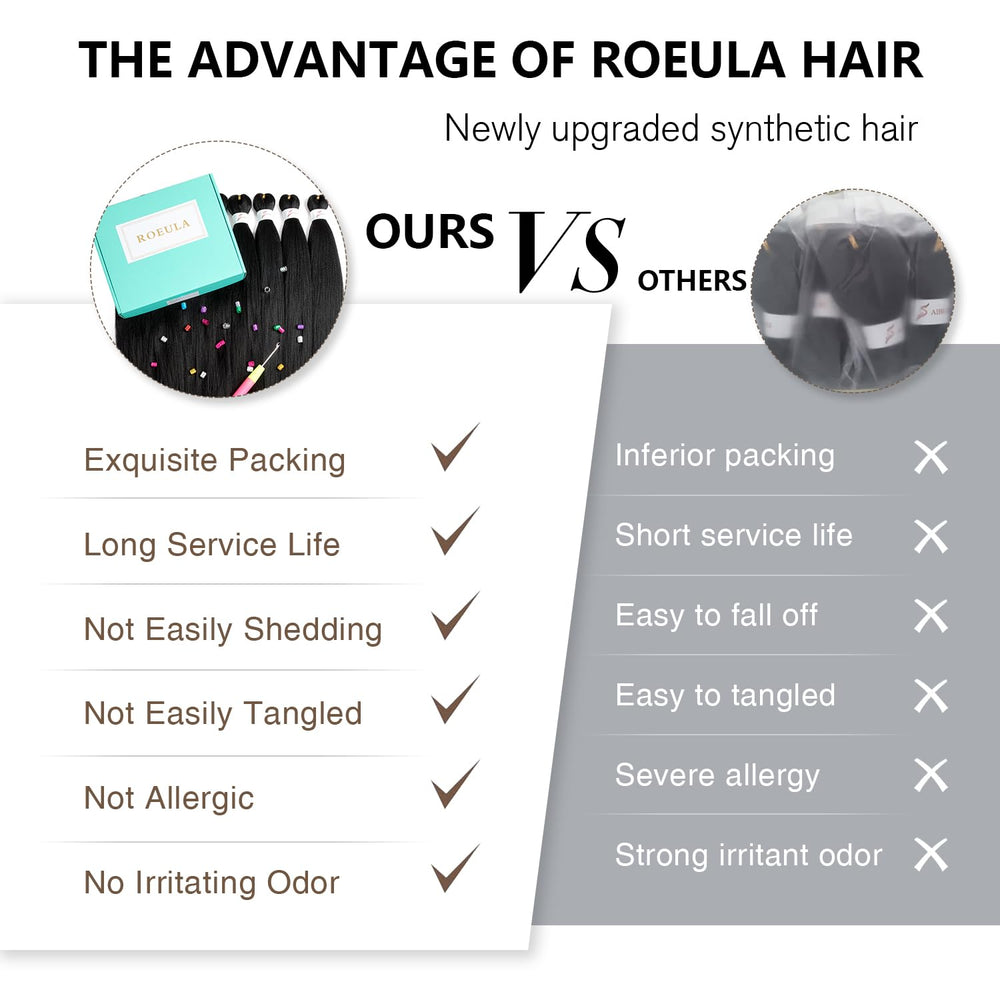 Roeula braiding hair 20 inch lightweight design for comfortable all-day wear.