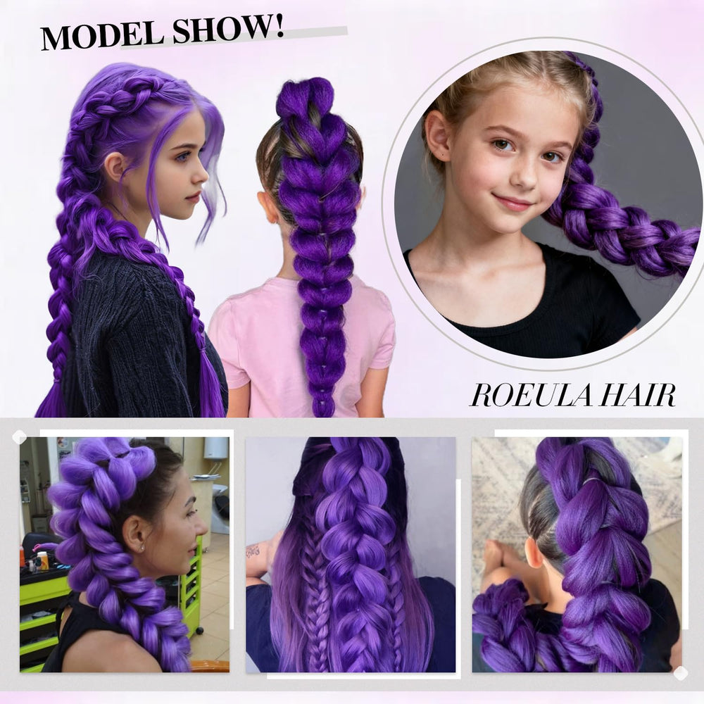 Roeula pack of 2 purple braiding hair extensions offers versatile styling options