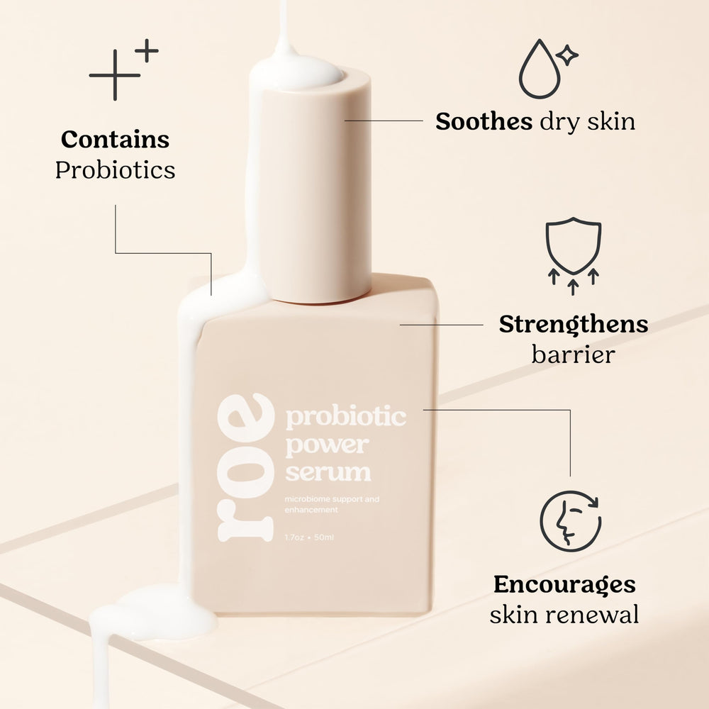 Roe Wellness baby serum being gently massaged into delicate baby skin.