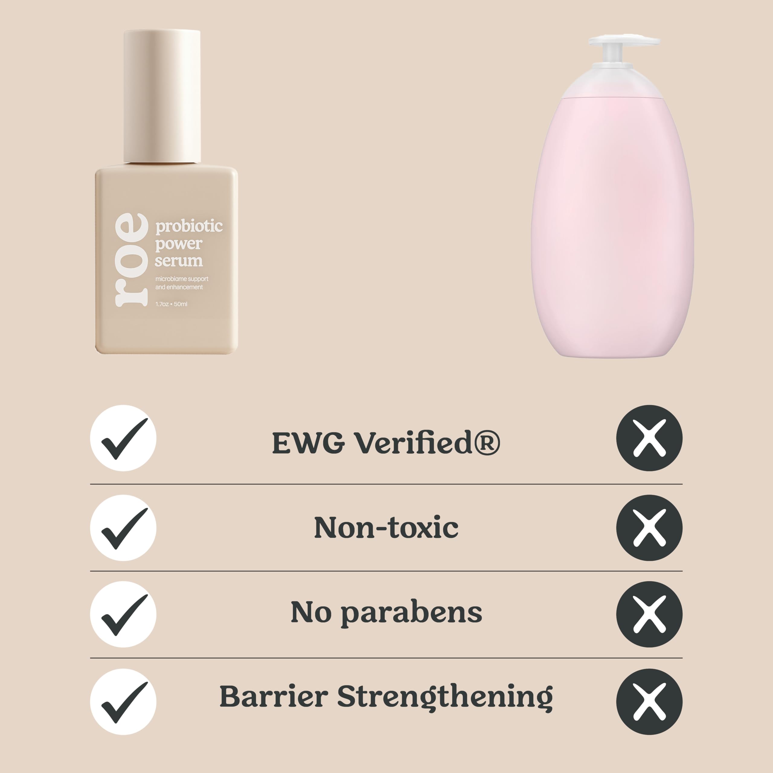 Roe Wellness baby serum packaging with natural branding and ingredients.