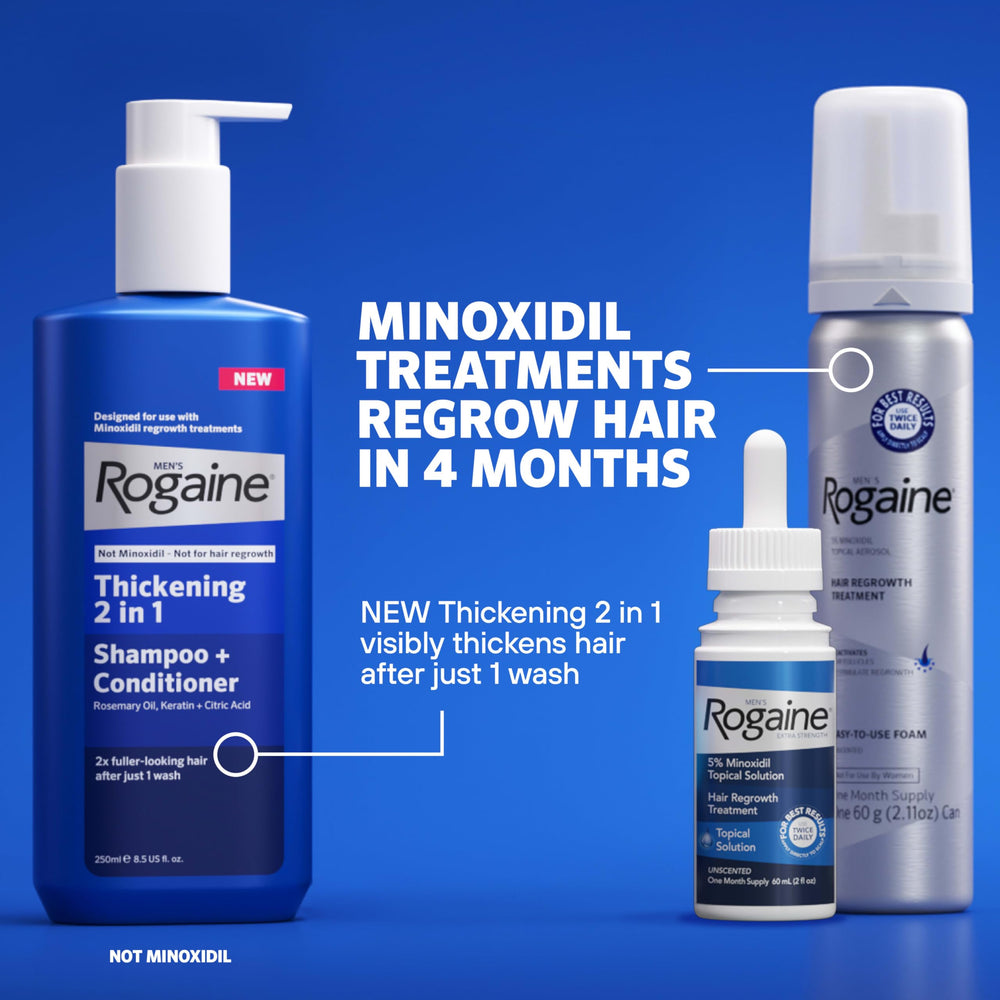 Rogaine three-bottle 3-month supply supports consistent treatment