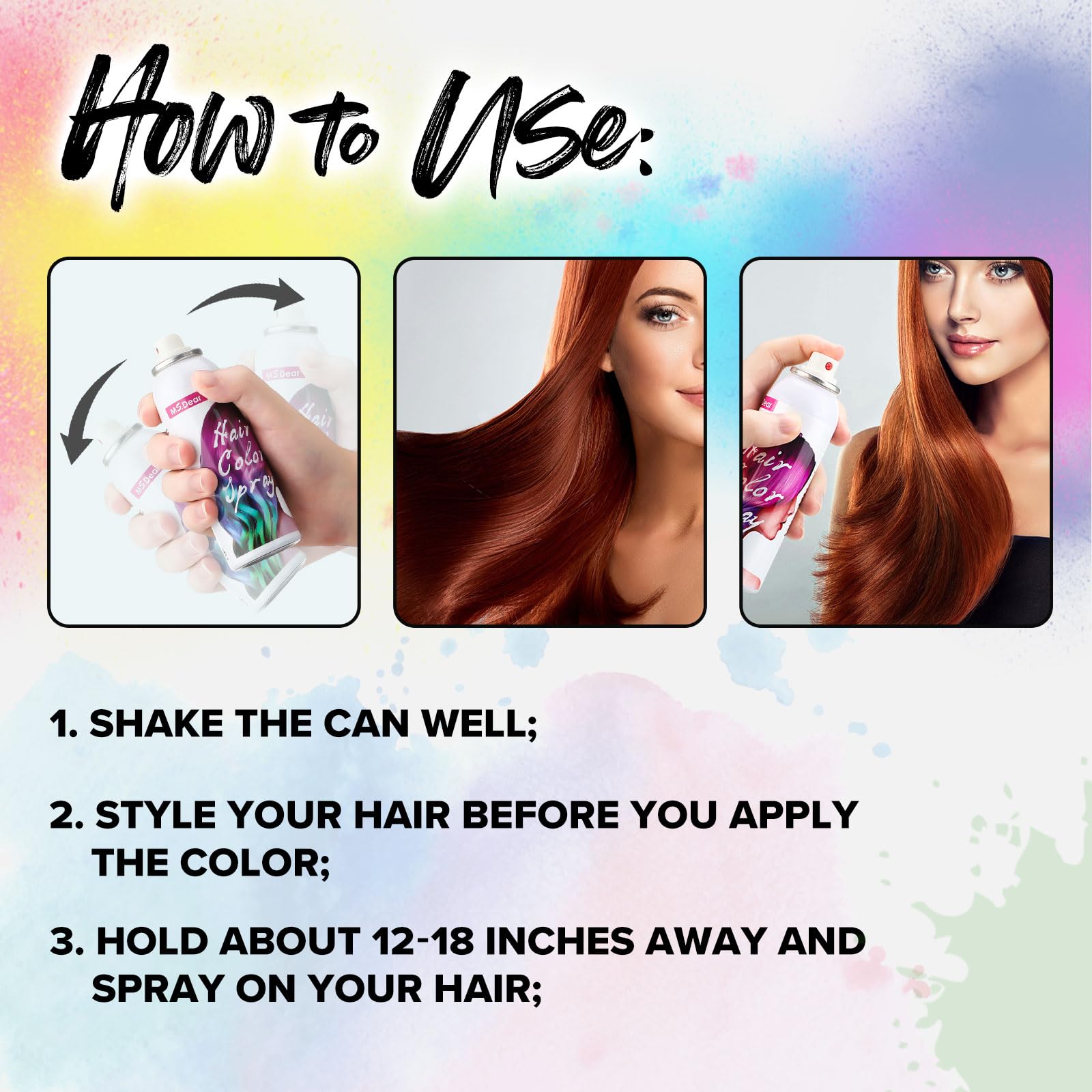 ROHVEMJ gray hair spray color packaging-100ml portable for events