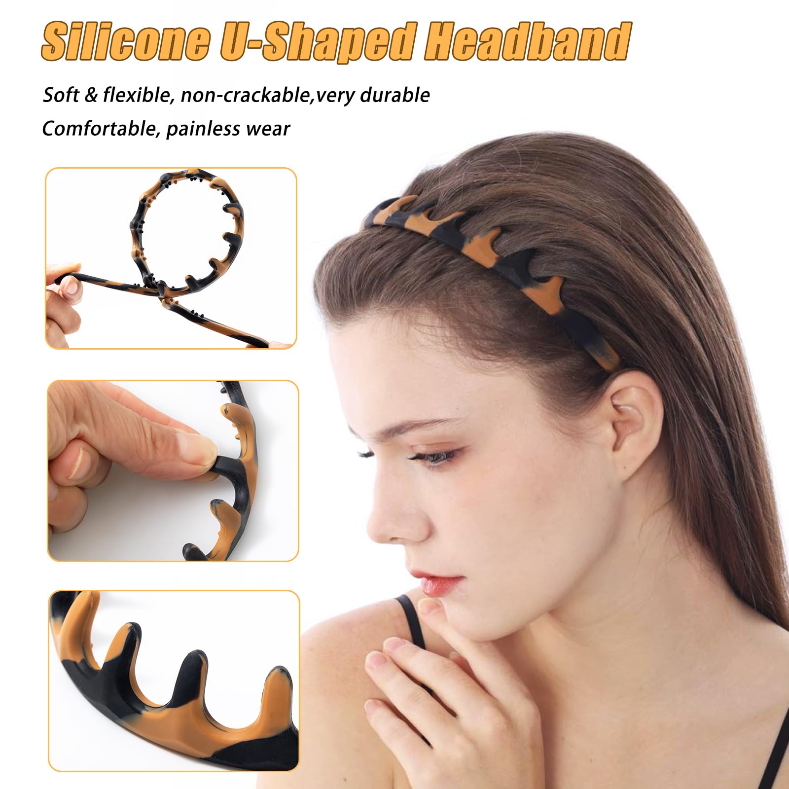 ROISDIYI diadema con dientes antideslizantes, ideal para ejercicios.