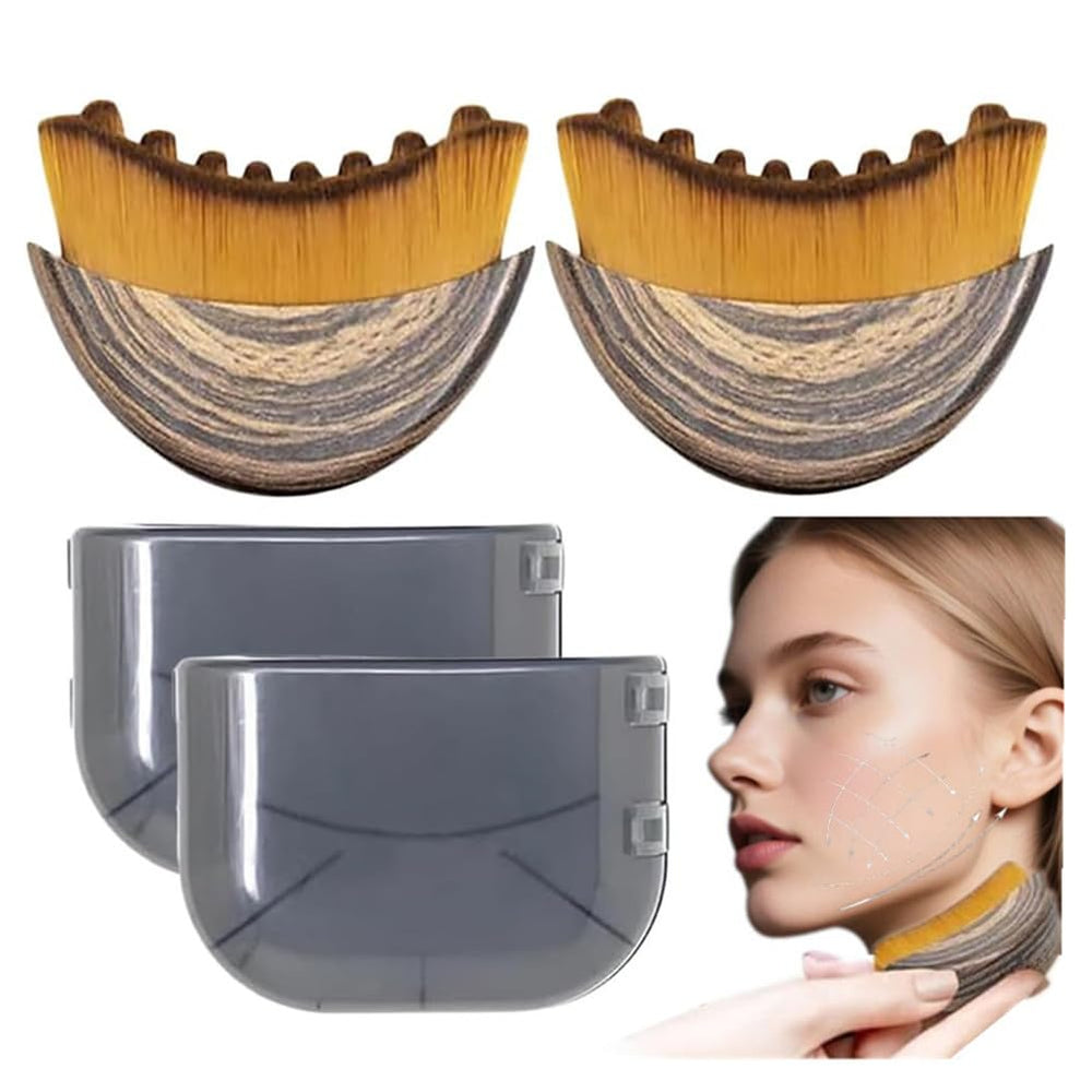 ROKATY Lymphatic Contour Face Brush with ergonomic handle for precise sculpting.