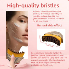 ROKATY Lymphatic Contour Face Brush used with serum to aid even distribution.