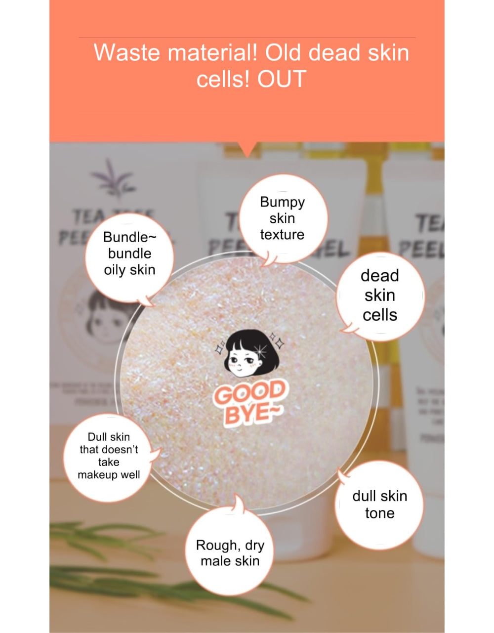 ROKKISS Tea Tree Peeling Gel on skin showcasing hydrated, refreshed feel
