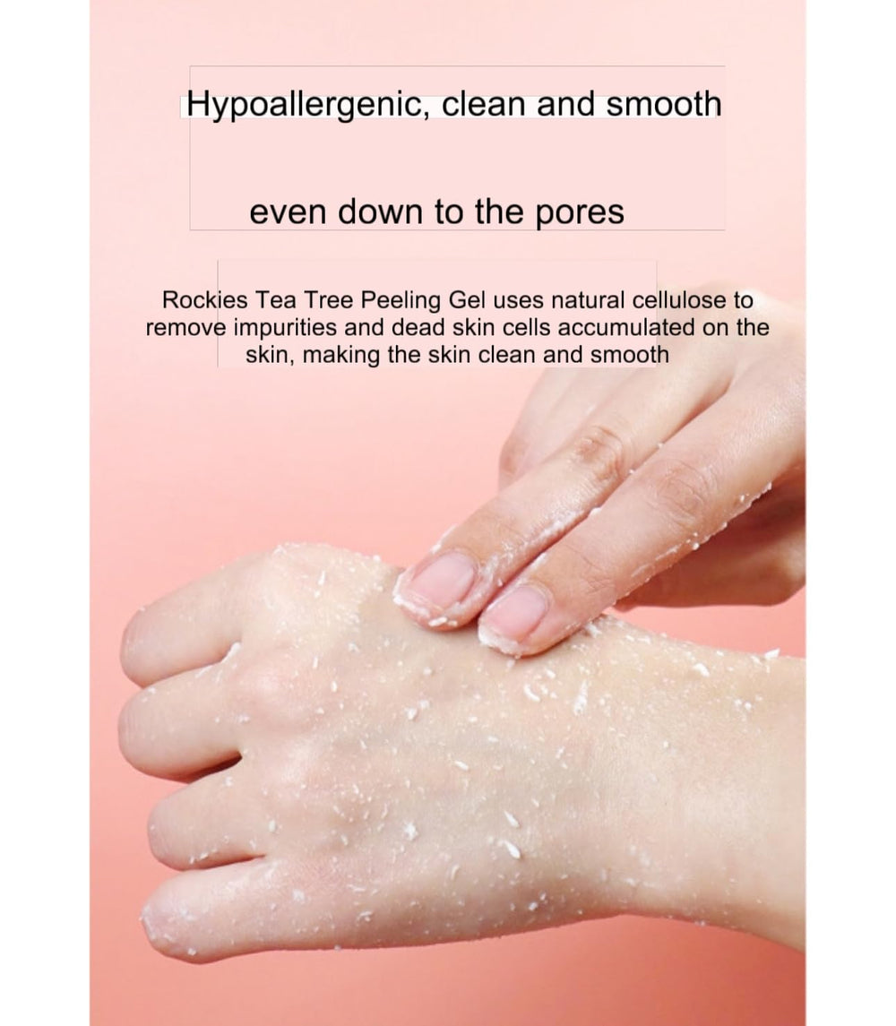 ROKKISS Tea Tree Peeling Gel in hand for face and body use