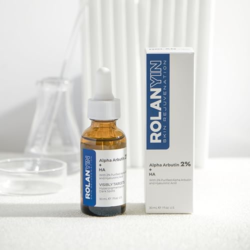 ROLANYIN Alpha Arbutin 2% Serum packaging-box—clean, cruelty-free ingredients.