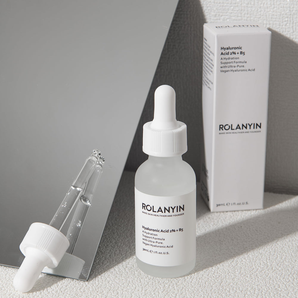 ROLANYIN cruelty-free label closeup communicates ethical skincare choices.
