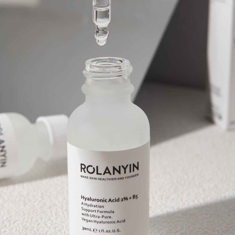 ROLANYIN Hyaluronic Acid 2% + B5 Serum texture detail signals lightweight, non-greasy feel.