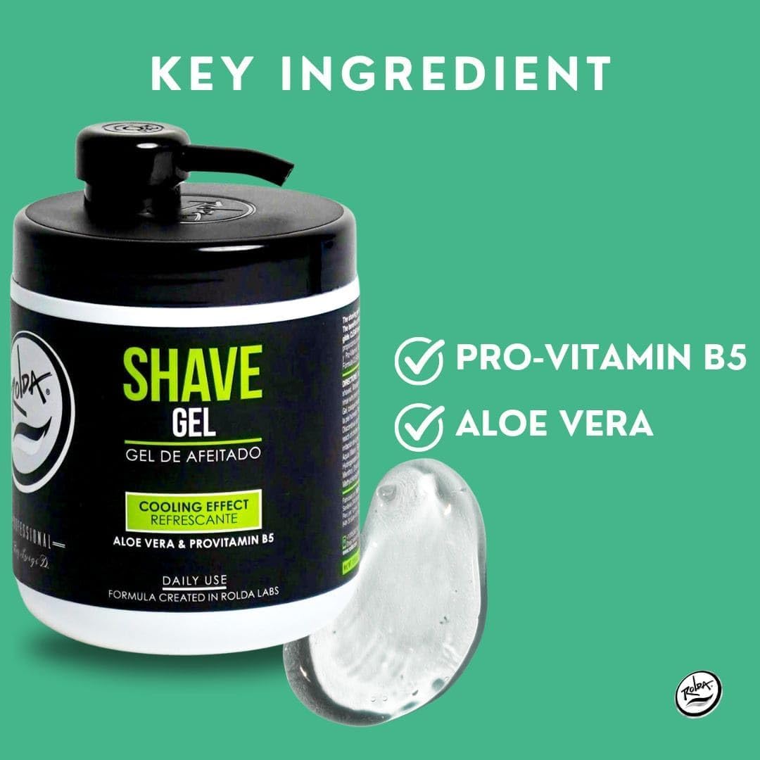Rolda clear non-foaming gel ensures precision shave visibility.