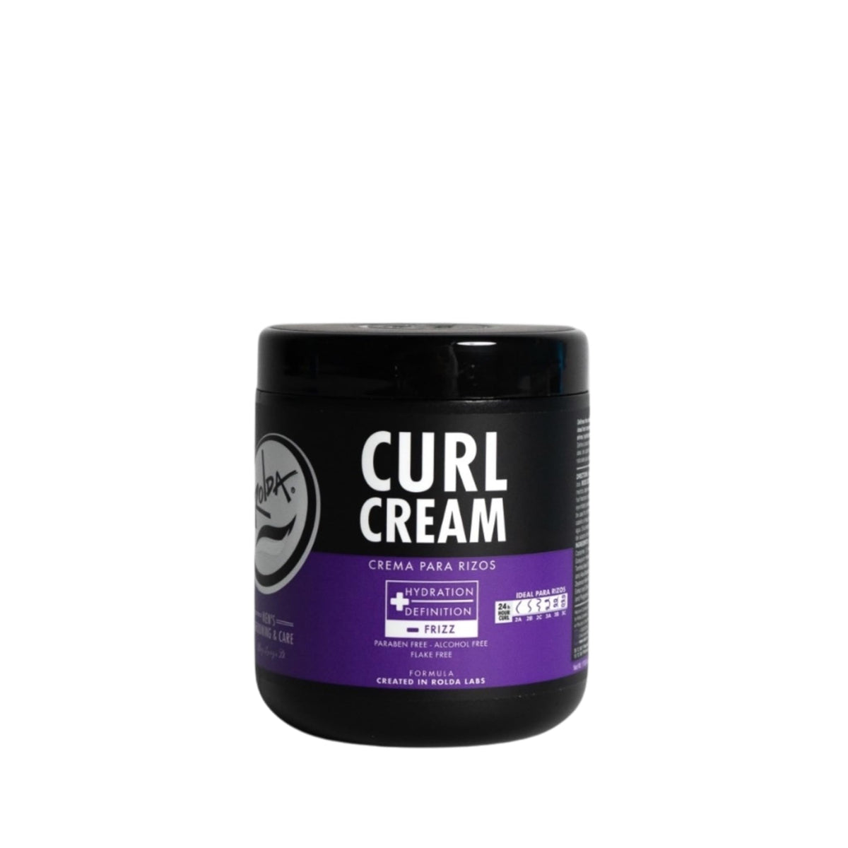 Rolda Curl Cream 17oz bottle front showcases premium packaging for defined curls.