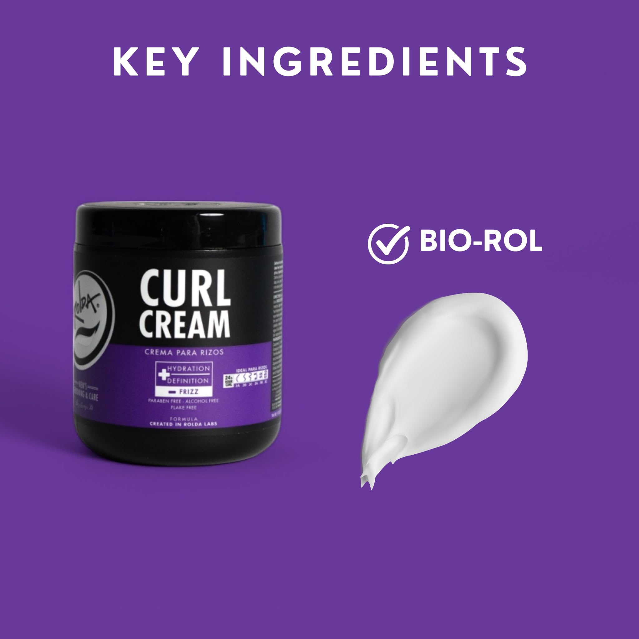 Rolda Curl Cream 17oz hair-twist application illustrates smooth, frizz-reducing styling.