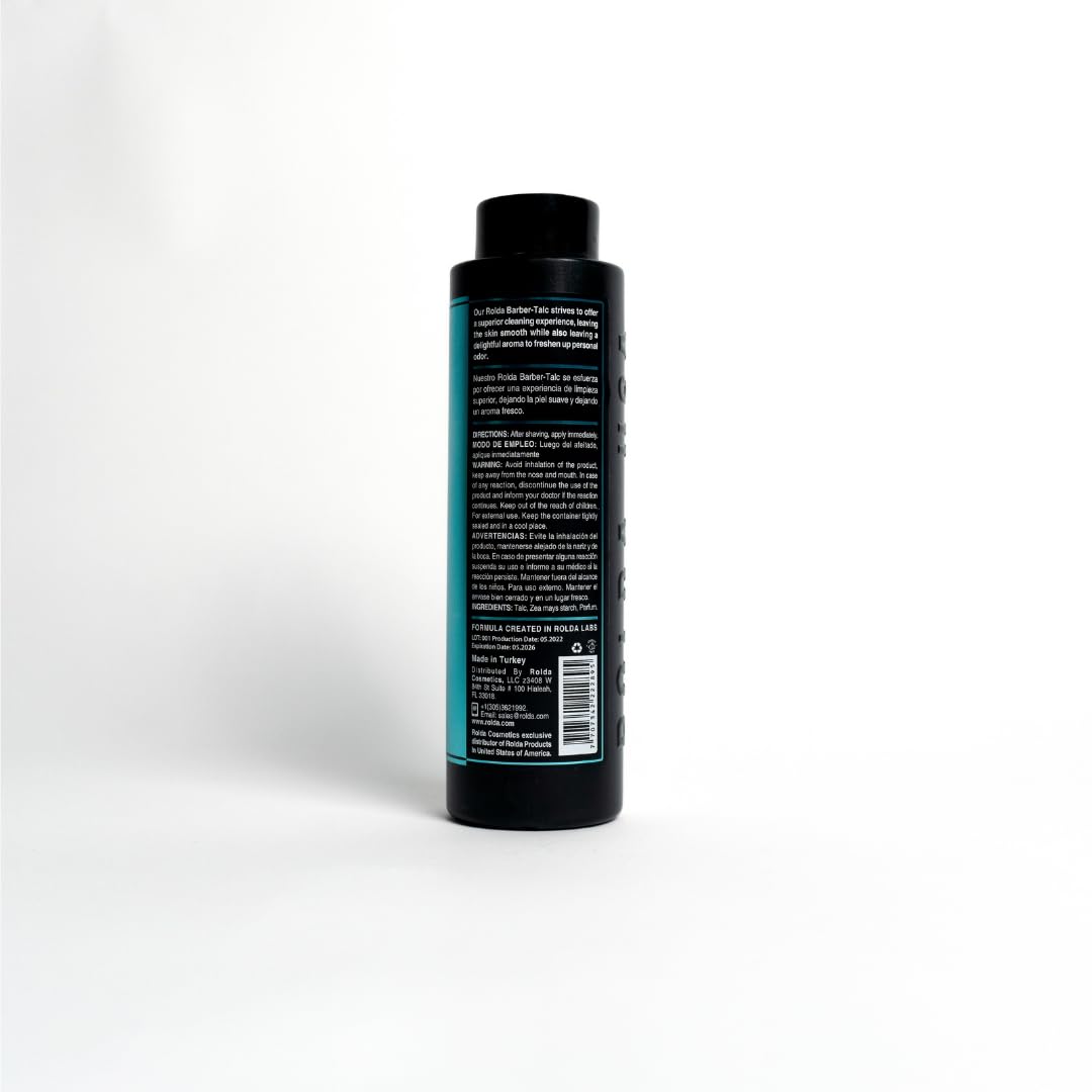 Rolda Talc provides a fresh, masculine fragrance for a refined grooming routine.