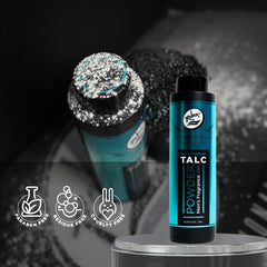 Rolda Men's Barber Talc Powder with masculine fragrance for a refreshed post-shave feel.