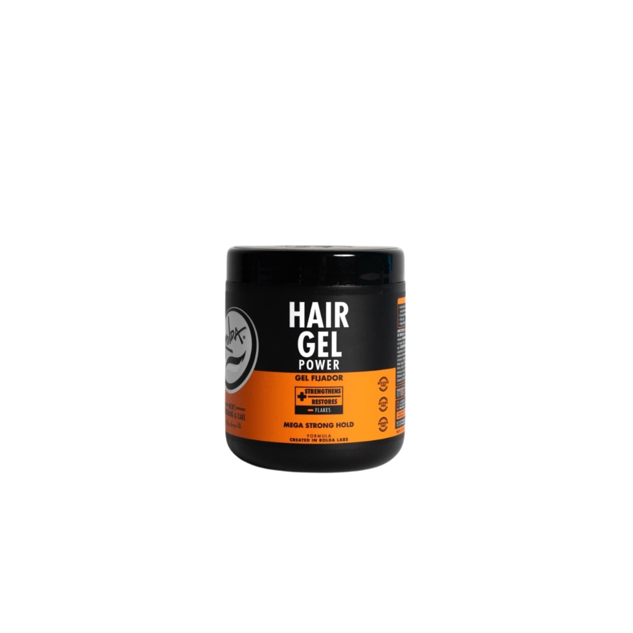 Rolda Power Styling Gel 17.6oz bottle delivers strong hold with a wet look.