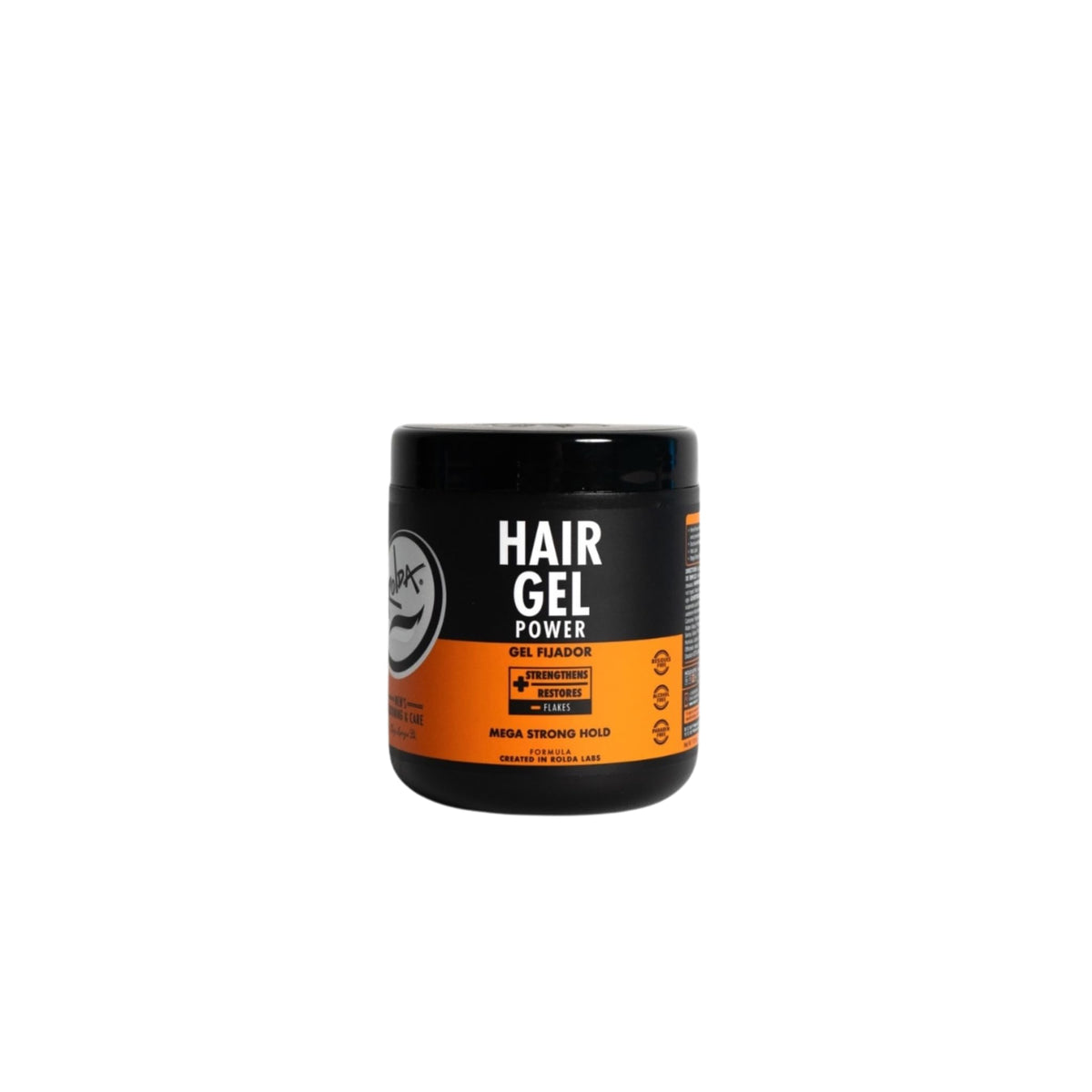 Rolda Power Styling Gel 17.6oz bottle delivers strong hold with a wet look.
