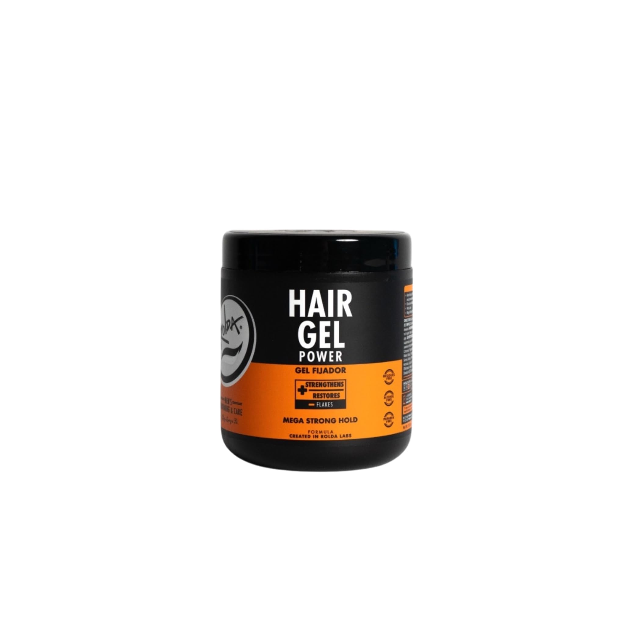 Rolda Power Styling Gel bottle front view for strong hold