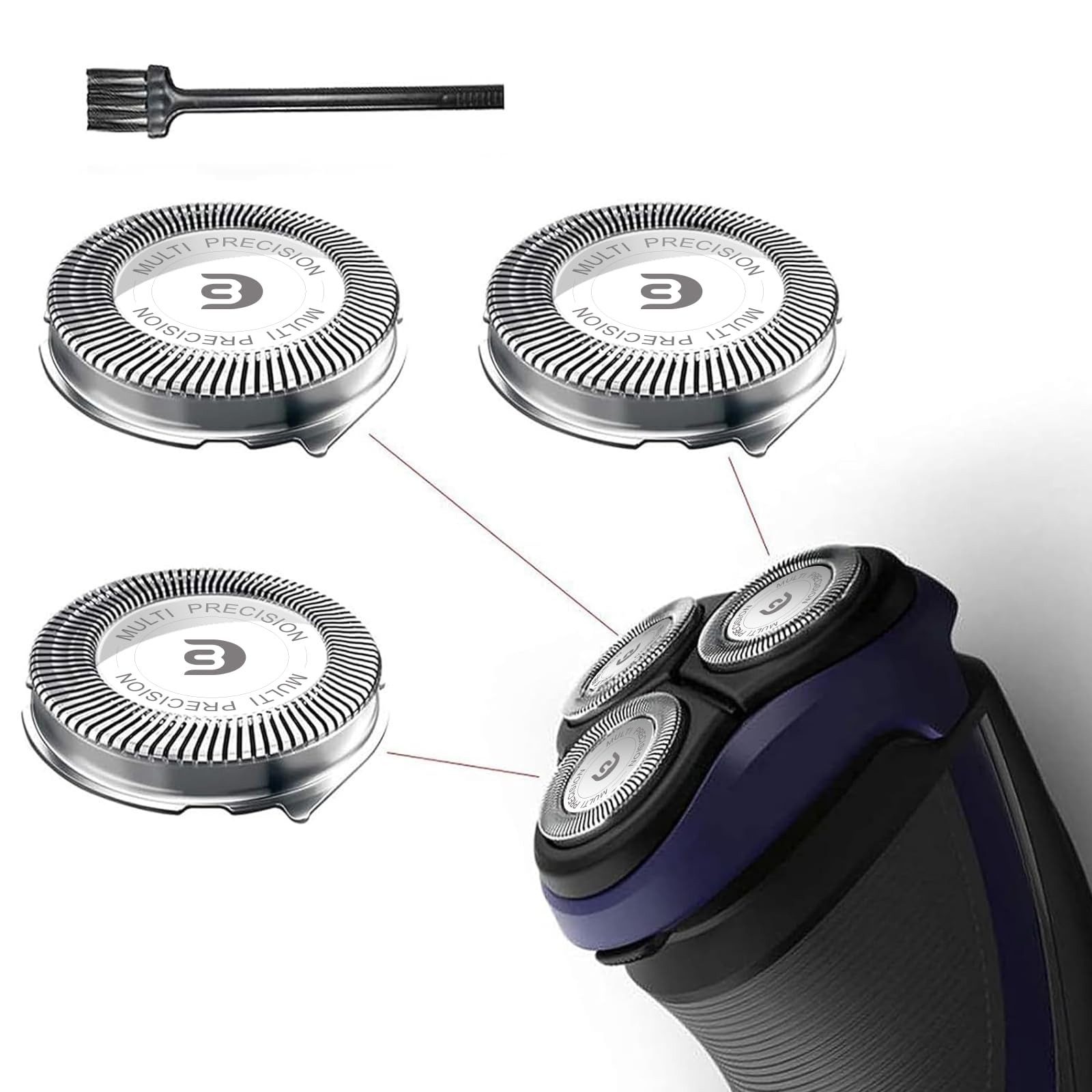 RF RollingFit SH30 cabezas de repuesto compatibles con Philips Norelco para afeitado suave.