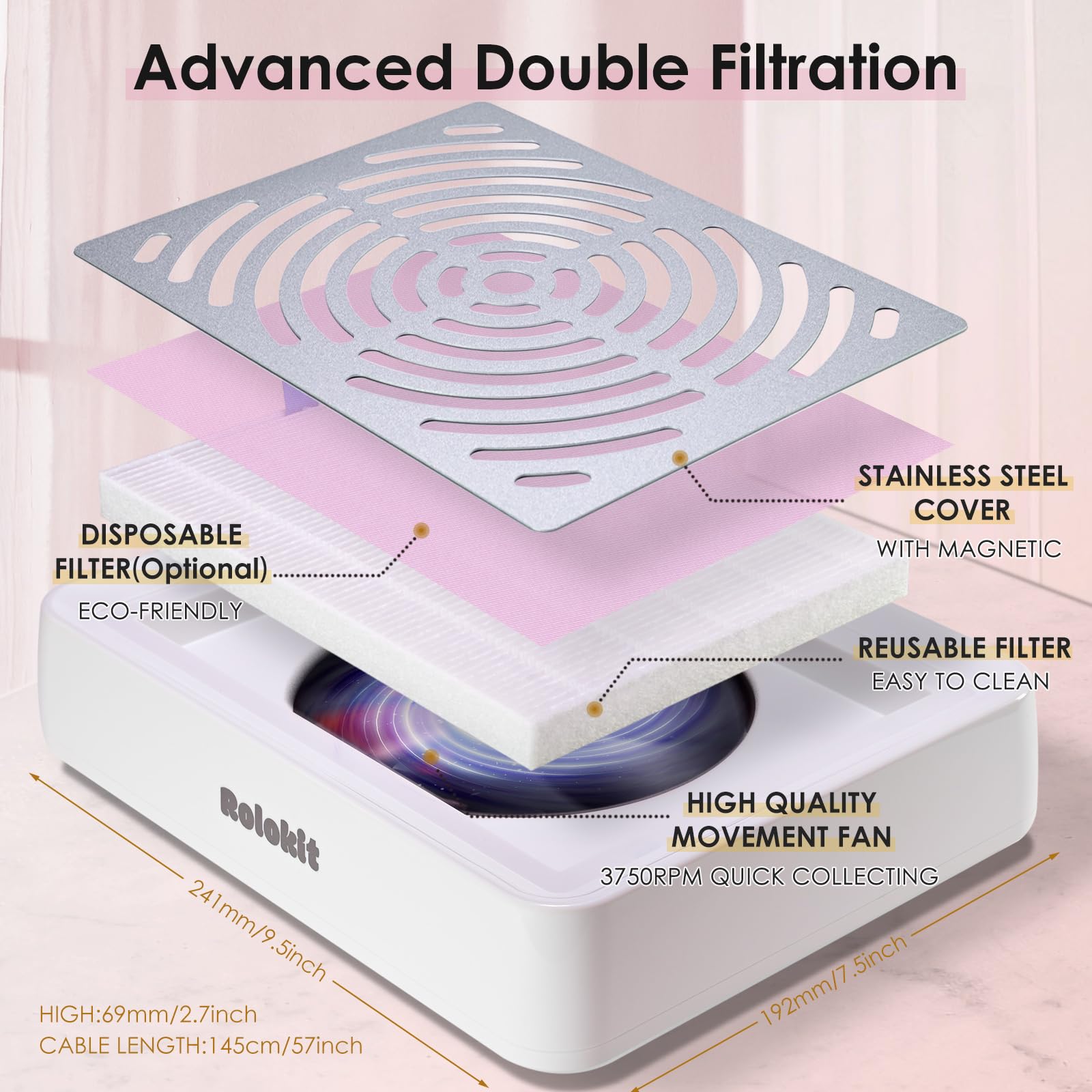 Rolokit low-noise operation reduces disruption during manicure sessions
