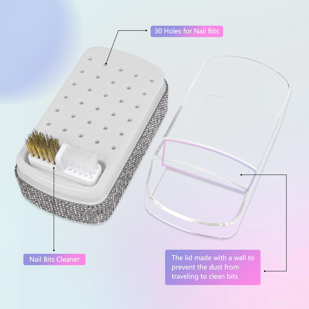 Rolokit nail drill-bit cleaner brush nylon and steel wire aids quick residue removal.