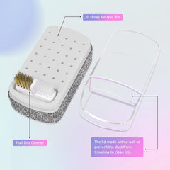 Rolokit nail drill-bit cleaner brush nylon and steel wire aids quick residue removal.