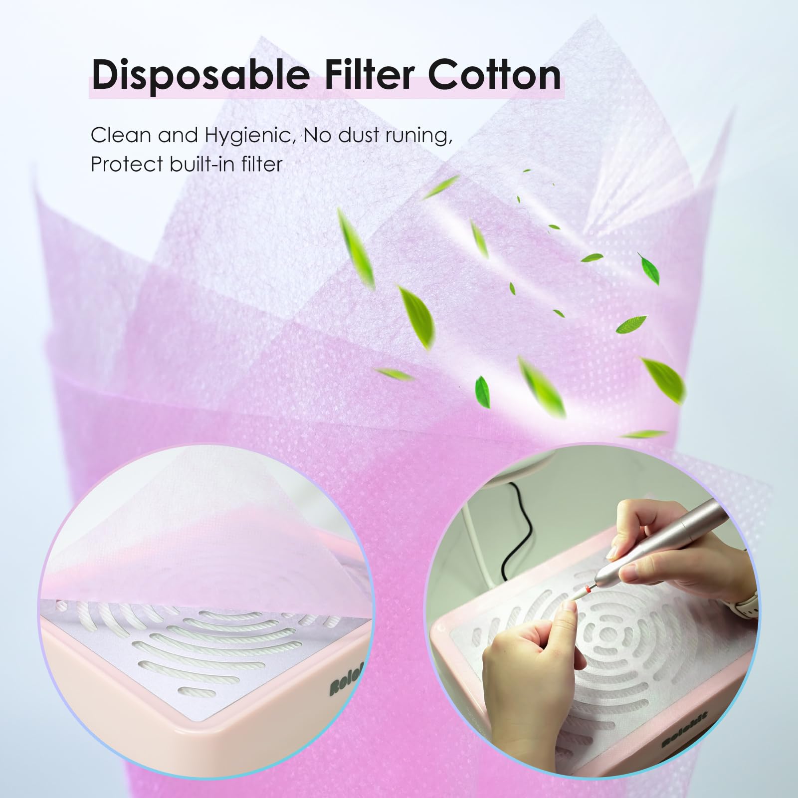 Rolokit filter options include reusable mesh and disposable cotton filters