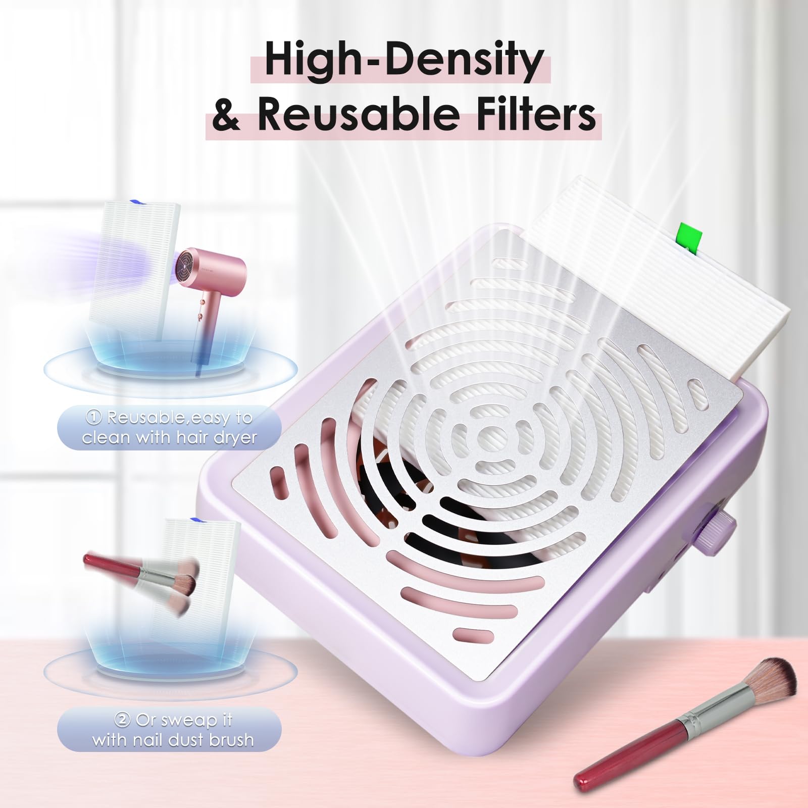 Rolokit low-noise fan reduces distraction during acrylic and gel nail work