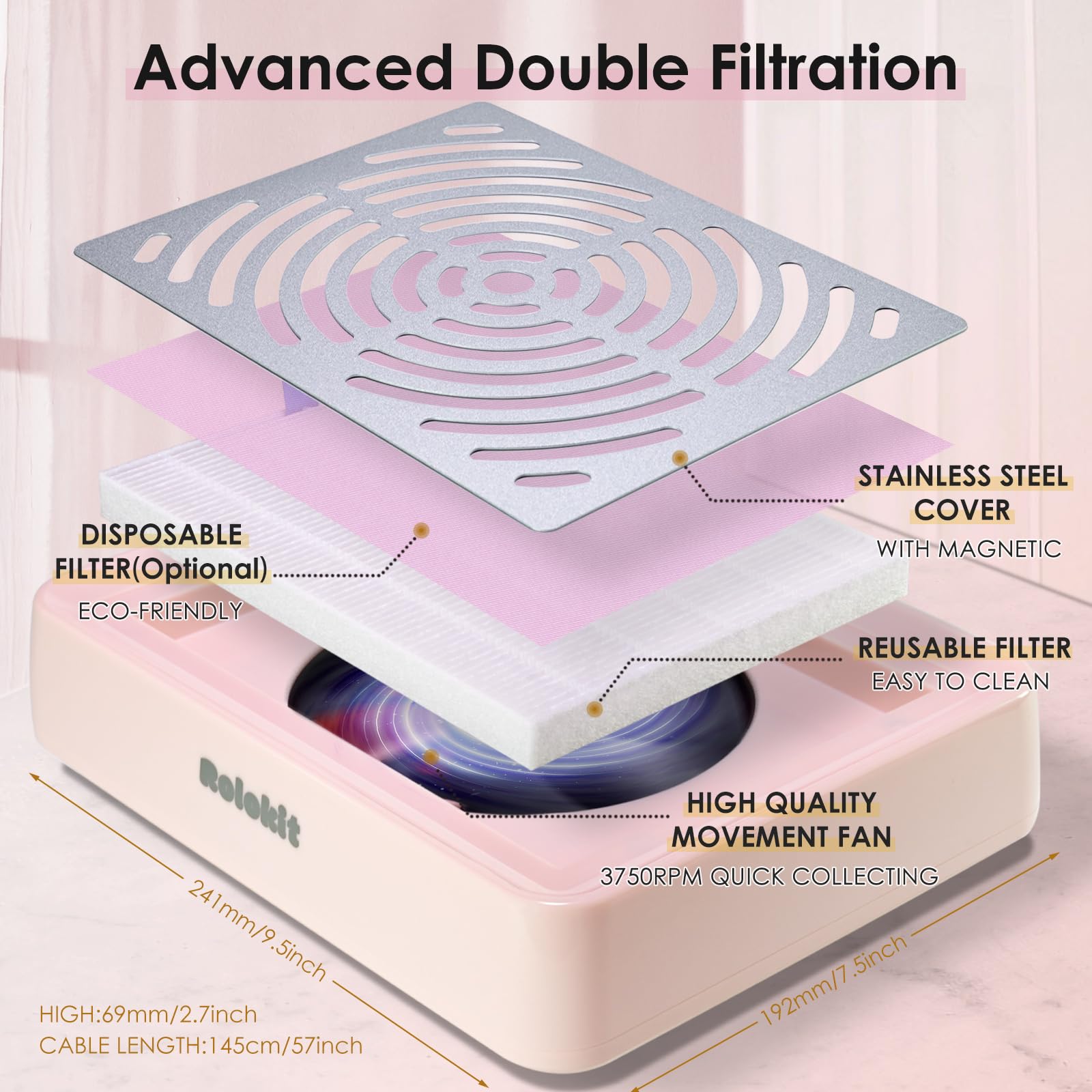 Rolokit low-noise operation supports calmer manicure sessions